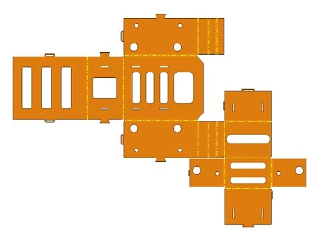 Flat pattern used to construct the origami body.